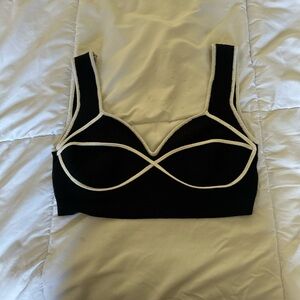 SHEIN Black and White Contrast Bralette